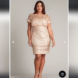 sachin and babi light blue dress Tadashi Shoji BOS23011M - V-Neck Cap Sleeve Knee-Length Dress main image 0